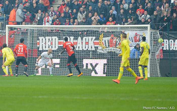Rennes ouvre la marque dès la 2ème minute de jeu