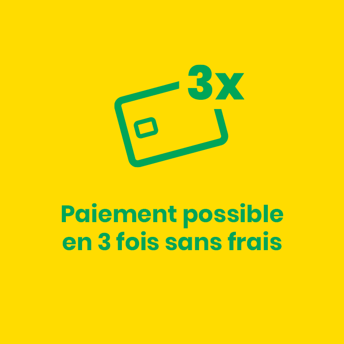 Paiement possible en 3x sans frais