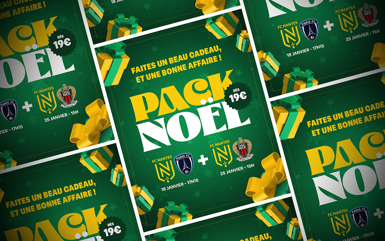 Coffret Cadeau FC Nantes - Match En Duo à La Beaujoire - Idée Cadeau Foot Parfait Pour Fans Canaris
